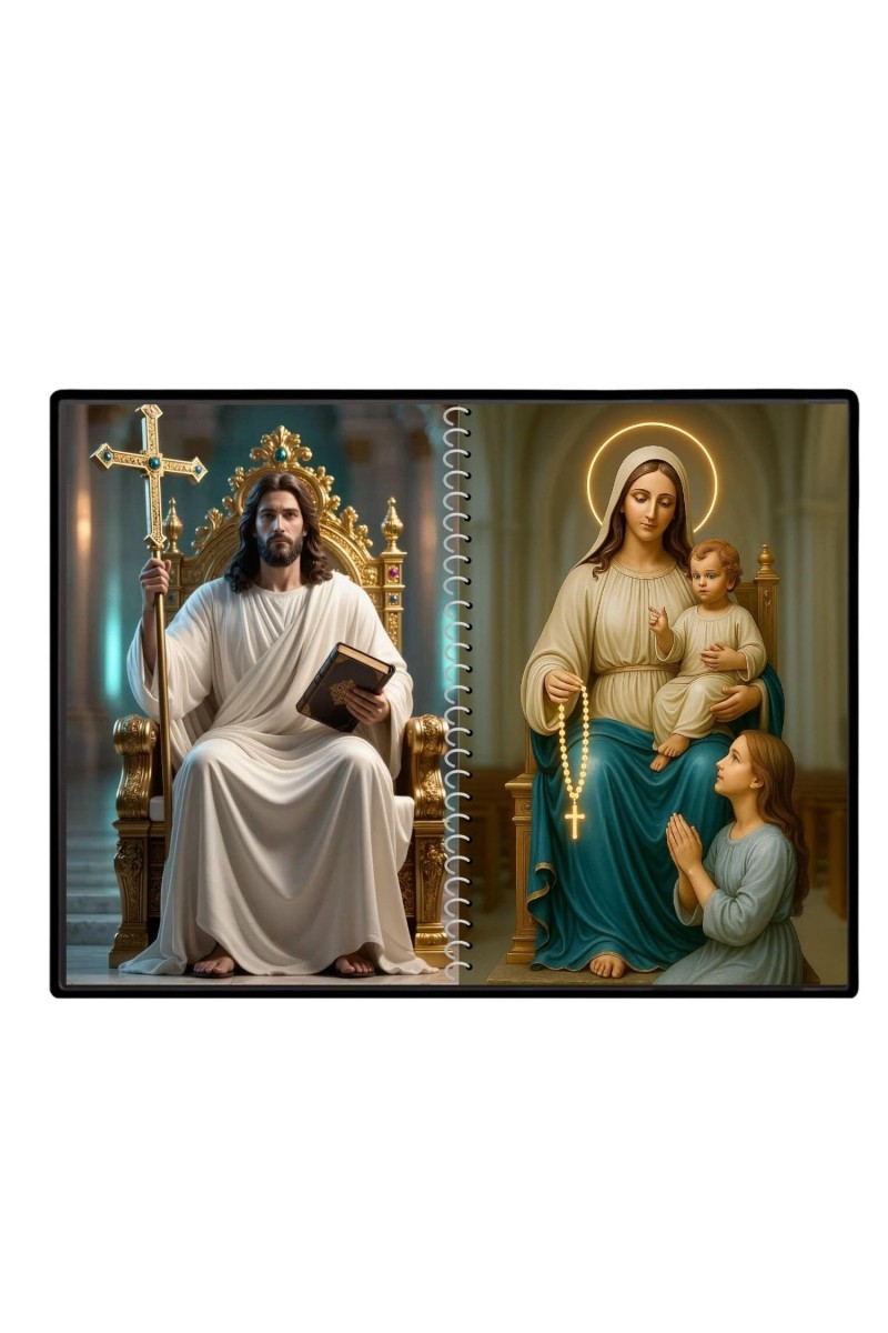 Jesus Christ-Our Lady Of Velankanni Laminated Photo - 7x9 Inches, Divine Blessings For Home & Office And Temple Decoration (F16373)