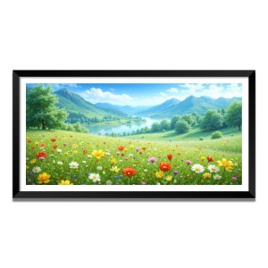 Nature Landscape Floating Frame Scenery Digital Print - (I5737) - 24x36 inch Modern Nature Wall Art for Living Room, Bedroom, Office, Hotels, Drawing Room