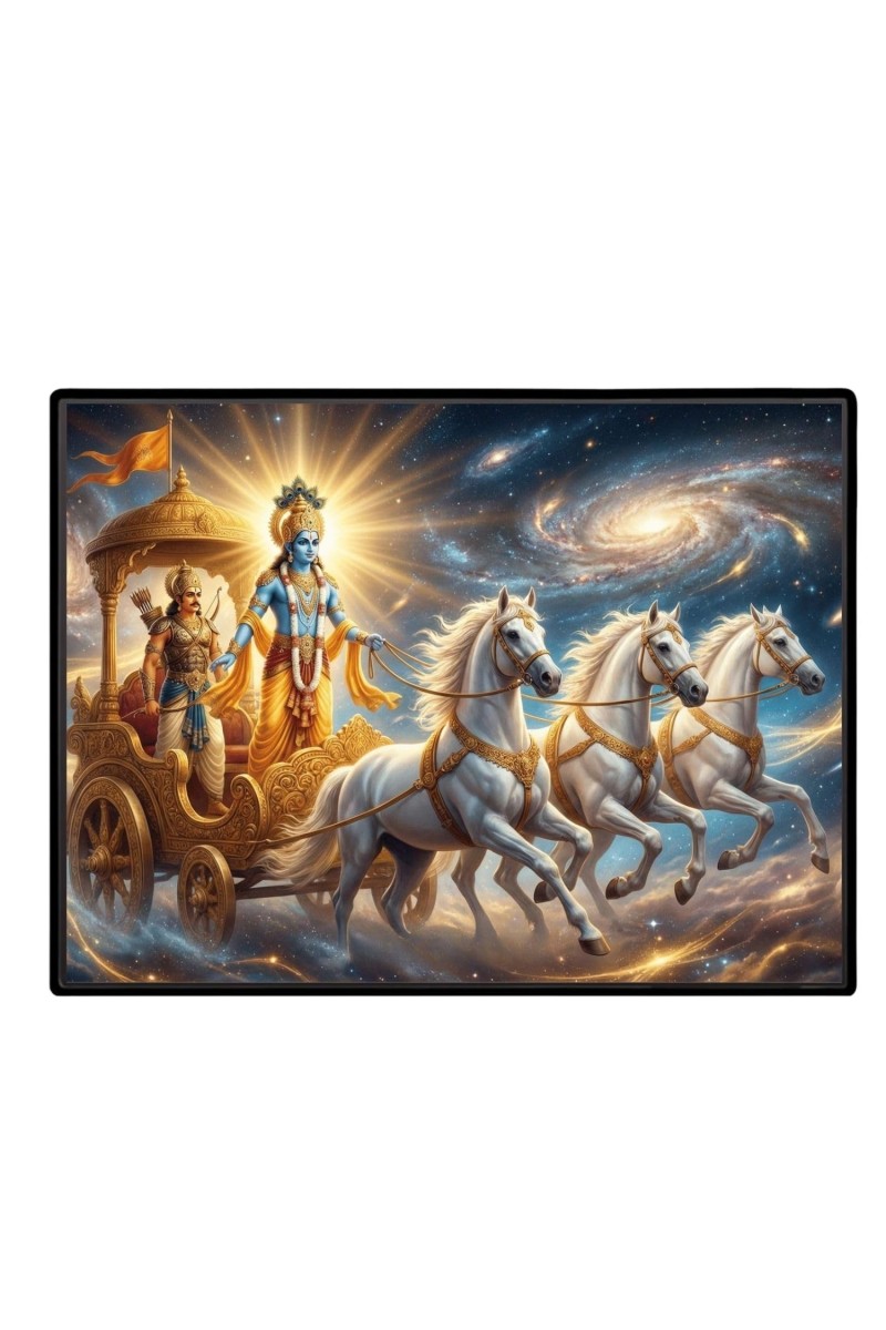 Lord Krishna Laminated Photo - 7x9 Inches, Divine Blessings For Home & Office And Temple Decoration (F16073)