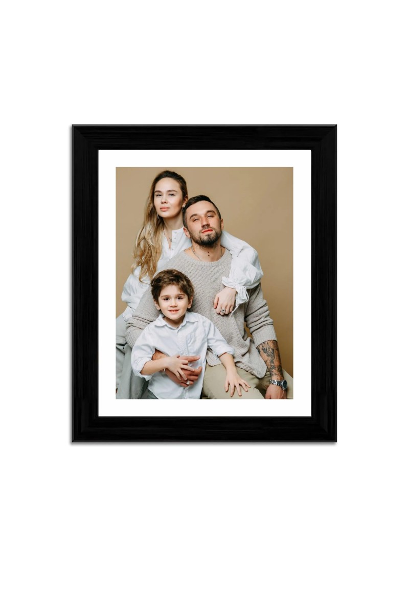 Colored Family Photo of Father, Mother, and Son |Family Portrait Wall Art| Perfect for Home Decor & Family Keepsake