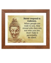 Buddha & Famous Quote Brown Frame, 16x20InchesInspirational Wall Art for Office, Home DecorIdeal Spiritual Gift