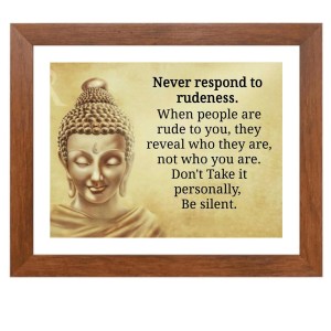 Buddha & Famous Quote Brown Frame, 16x20InchesInspirational Wall Art for Office, Home DecorIdeal Spiritual Gift