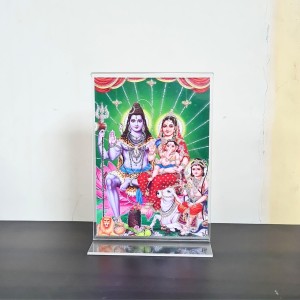 HiTechMart Shiv Pariwar Acrylic Photo Frame, Hindu God Idol Picture for Home, Office and Mandir, Decorative Frame for Pooja and Gifting HiTechMart Shiv Pariwar Acrylic Photo Frame, Hindu God Idol Picture for Home, Office and Mandir, Decorative Frame for Pooja and Gifting