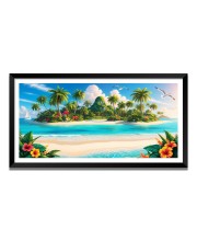 Nature Landscape Floating Frame Scenery Digital Print - (I5757) - 12x24 inch Modern Nature Wall Art for Living Room, Bedroom, Office, Hotels, Drawing Room