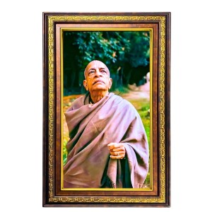 Bhaktivedanta Swami Prabhupada Digital Golden Balck Color Photo Frame | Hindu Religious Wall Decor | 16x22 Inches - Inspirational Wall Art For Office, Home Decor - Ideal Spiritual Gift (F16771)