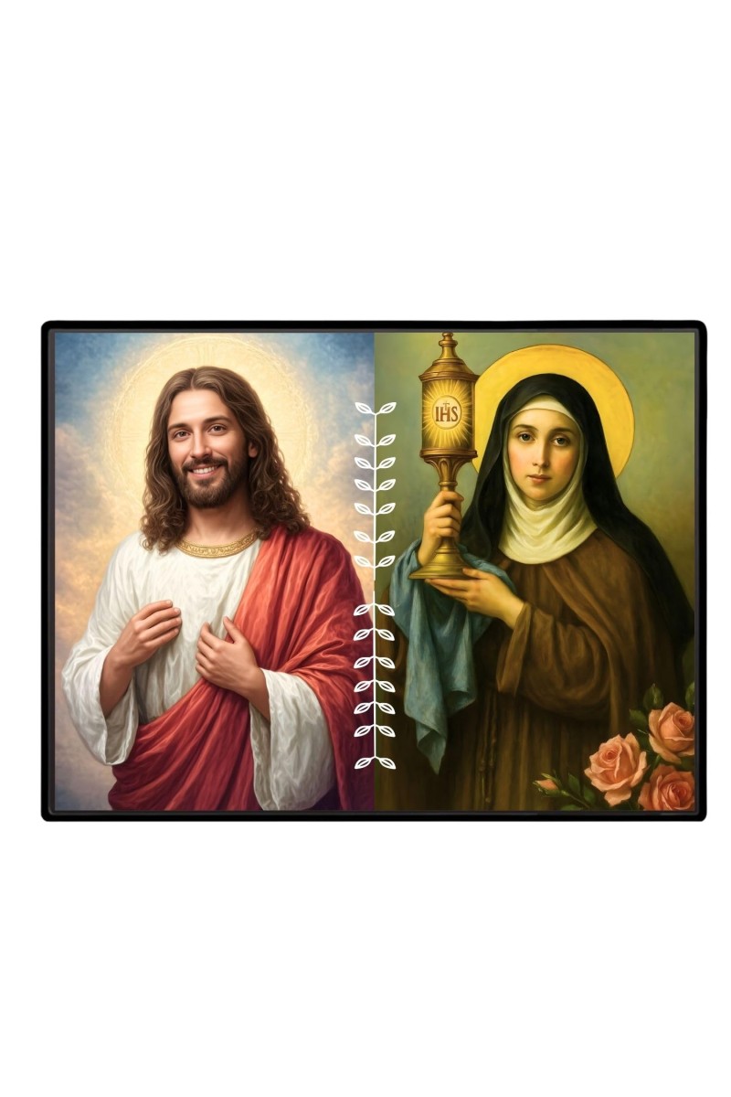 Jesus Christ-Our Lady Of Sorrows Laminated Photo - 7x9 Inches, Divine Blessings For Home & Office And Temple Decoration (F16298)