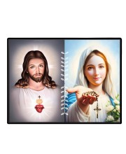 Jesus Christ-Our Lady Of Rosary Laminated Photo - 7x9 Inches, Divine Blessings For Home & Office And Temple Decoration (F16285)