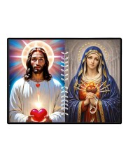 Jesus And Immaculate Heart Of Mary Laminated Photo - 9x11 Inches, Divine Blessings For Home & Office And Temple Decoration (F16192)