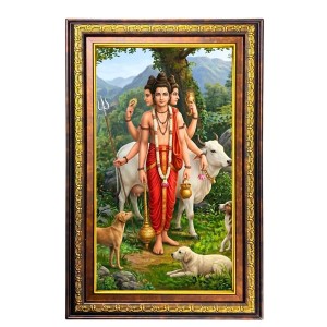 Lord Dattatreya Digital Golden Balck Color Photo Frame | Hindu Religious Wall Decor | 10x16 Inches - Inspirational Wall Art For Office, Home Decor - Ideal Spiritual Gift (F16672) Lord Dattatreya Digital Golden Balck Color Photo Frame | Hindu Religious Wall Decor | 10x16 Inches - Inspirational Wall Art For Office, Home Decor - Ideal Spiritual Gift (F16672)