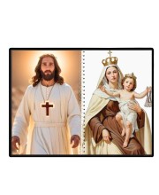 Jesus Christ-Our Lady Of Good Health Laminated Photo - 7x9 Inches, Divine Blessings For Home & Office And Temple Decoration (F16384)