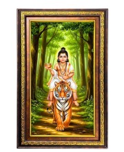 Lord Murugan Digital Golden Balck Color Photo Frame | Hindu Religious Wall Decor | 10x16 Inches - Inspirational Wall Art For Office, Home Decor - Ideal Spiritual Gift (F16638)
