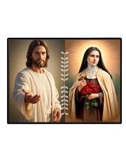 Jesus Christ-St. Therese Of Lisieux Laminated Photo - 7x9 Inches, Divine Blessings For Home & Office And Temple Decoration (F16252)