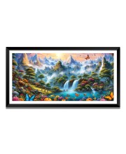 Nature Landscape Floating Frame Scenery Digital Print - (I5728) - 12x24 inch Modern Nature Wall Art for Living Room, Bedroom, Office, Hotels, Drawing Room