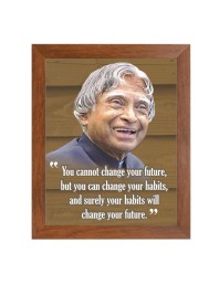 A P J Abdul Kalam & Famous Quote Brown Frame, 10x14InchesInspirational Wall Art for Office, Home DecorIdeal Spiritual Gift