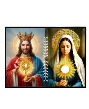 Jesus Christ-Our Lady Of Sorrows Laminated Photo - 7x9 Inches, Divine Blessings For Home & Office And Temple Decoration (F16295)