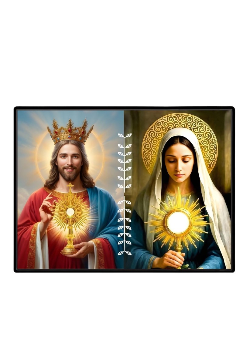 Jesus Christ-Our Lady Of Sorrows Laminated Photo - 7x9 Inches, Divine Blessings For Home & Office And Temple Decoration (F16295)