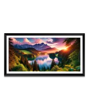 Nature Landscape Floating Frame Scenery Digital Print - (I5675) - 12x24 inch Modern Nature Wall Art for Living Room, Bedroom, Office, Hotels, Drawing Room