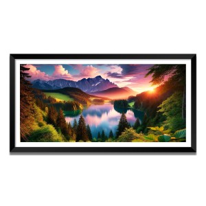 Nature Landscape Floating Frame Scenery Digital Print - (I5805) - 18x36 inch Modern Nature Wall Art for Living Room, Bedroom, Office, Hotels, Drawing Room Nature Landscape Floating Frame Scenery Digital Print - (I5805) - 18x36 inch Modern Nature Wall Art for Living Room, Bedroom, Office, Hotels, Drawing Room