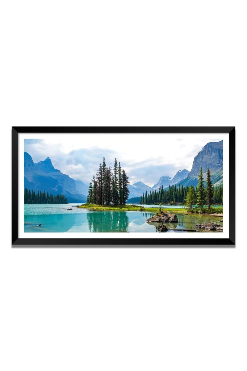 Nature Landscape Floating Frame Scenery Digital Print - (I5650) - 18x36 inch Modern Nature Wall Art for Living Room, Bedroom, Office, Hotels, Drawing Room