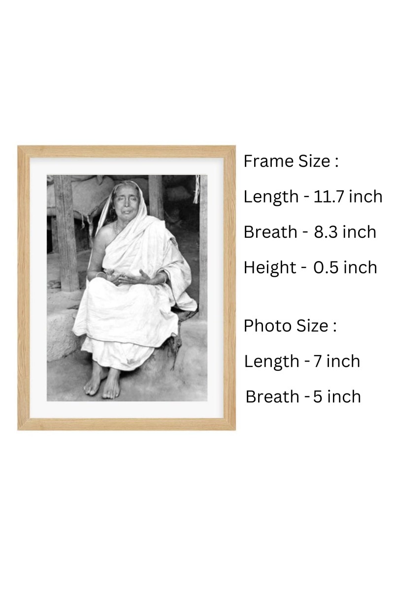 Maa Sarada Black and White Photo | Sacred Hindu Spiritual Wall Art for Home & Temple |Divine Wall Art for Meditation and Worship |Perfect for Spiritual Home Decoration|Ideal for Pooja Rooms & Rel