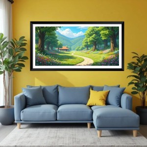 Nature Landscape Floating Frame Scenery Digital Print - (I5909) - 18x36 inch Modern Nature Wall Art for Living Room, Bedroom, Office, Hotels, Drawing Room Nature Landscape Floating Frame Scenery Digital Print - (I5909) - 18x36 inch Modern Nature Wall Art for Living Room, Bedroom, Office, Hotels, Drawing Room
