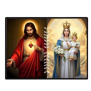 Jesus Christ-Mother Mary Laminated Photo - 7x9 Inches, Divine Blessings For Home & Office And Temple Decoration (F16255) Jesus Christ-Mother Mary Laminated Photo - 7x9 Inches, Divine Blessings For Home & Office And Temple Decoration (F16255)