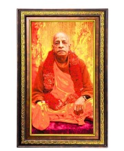 Bhaktivedanta Swami Prabhupada Digital Golden Balck Color Photo Frame | Hindu Religious Wall Decor | 16x22 Inches - Inspirational Wall Art For Office, Home Decor - Ideal Spiritual Gift (F16851)
