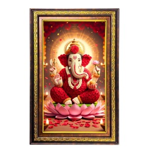 Lord Ganesha Digital Golden Balck Color Photo Frame | Hindu Religious Wall Decor | 16x22 Inches - Inspirational Wall Art For Office, Home Decor - Ideal Spiritual Gift (F16587) Lord Ganesha Digital Golden Balck Color Photo Frame | Hindu Religious Wall Decor | 16x22 Inches - Inspirational Wall Art For Office, Home Decor - Ideal Spiritual Gift (F16587)