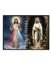 Jesus Christ-Our Lady Of Grace Laminated Photo - 7x9 Inches, Divine Blessings For Home & Office And Temple Decoration (F16290)