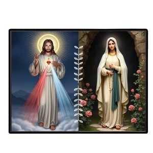 Jesus Christ-Our Lady Of Grace Laminated Photo - 7x9 Inches, Divine Blessings For Home & Office And Temple Decoration (F16290) Jesus Christ-Our Lady Of Grace Laminated Photo - 7x9 Inches, Divine Blessings For Home & Office And Temple Decoration (F16290)