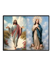 Jesus Christ-Virgin Mary Laminated Photo - 7x9 Inches, Divine Blessings For Home & Office And Temple Decoration (F16397)