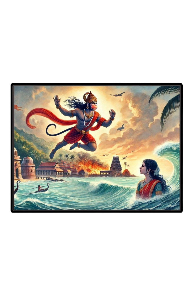 Lord Hanuman Laminated Photo - 7x9 Inches, Divine Blessings For Home & Office And Temple Decoration (F16101)