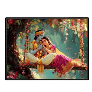 Lord RadhaKrishna Laminated Photo - 9x11 Inches, Divine Blessings For Home & Office And Temple Decoration (F16086) Lord RadhaKrishna Laminated Photo - 9x11 Inches, Divine Blessings For Home & Office And Temple Decoration (F16086)
