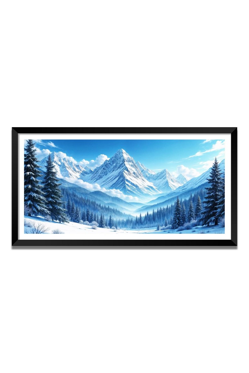Nature Landscape Floating Frame Scenery Digital Print - (I5794) - 12x24 inch Modern Nature Wall Art for Living Room, Bedroom, Office, Hotels, Drawing Room