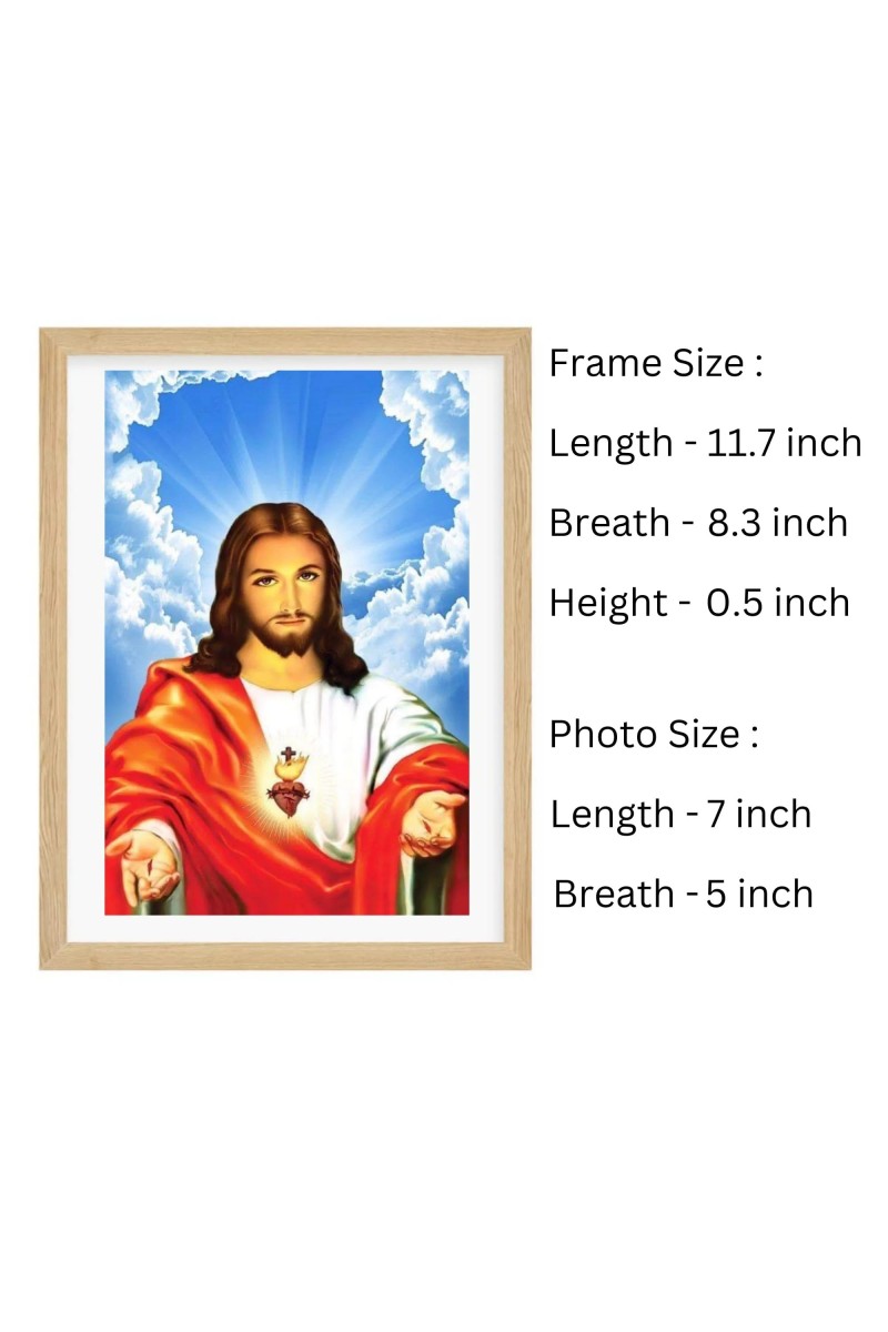 Jesus Christ Color Photo | Religious Wall Art for Home & Office Decoration | Inspirational Christian Wall Hanging