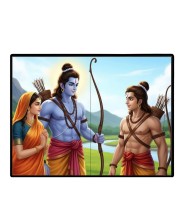 Lord RamSita,Lakshmana Laminated Photo - 7x9 Inches, Divine Blessings For Home & Office And Temple Decoration (F16048)