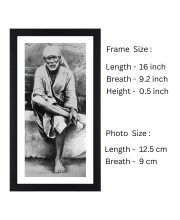 Shirdi Sai Baba Black Photo Frame | Elegant Wall Art | for Home or OfficeDecoration or puja room | Devotional wall art | Divine wall art