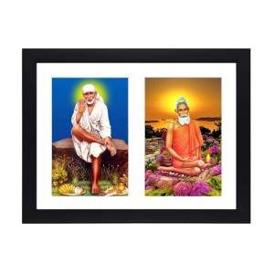 Sri Sri Shirdi Sai Baba and Sri Sri Lokenath Baba two colored Photos in One Frame | Spiritual Devotional Wall Art | Photos for puja room, wall and table top Sri Sri Shirdi Sai Baba and Sri Sri Lokenath Baba two colored Photos in One Frame | Spiritual Devotional Wall Art | Photos for puja room, wall and table top