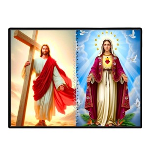 Jesus Christ-Our Lady Of Grace Laminated Photo - 7x9 Inches, Divine Blessings For Home & Office And Temple Decoration (F16399)