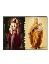 Jesus Lady Of FatimaLaminated Photo - 7x9 Inches, Divine Blessings For Home & Office And Temple Decoration (F16234)