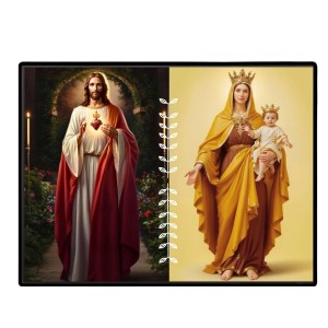 Jesus Lady Of FatimaLaminated Photo - 7x9 Inches, Divine Blessings For Home & Office And Temple Decoration (F16234)