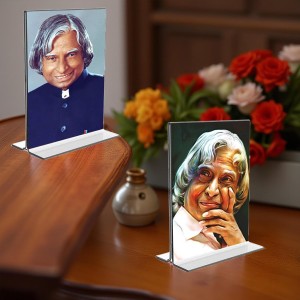 APJ Abdul Kalam Acrylic T-Style Table Desk Both Side Photo Stand - 7x9 Inches, Compact and Stylish Spiritual Display, Easy to change 2 photos (Pack of 1) APJ Abdul Kalam Acrylic T-Style Table Desk Both Side Photo Stand - 7x9 Inches, Compact and Stylish Spiritual Display, Easy to change 2 photos (Pack of 1)