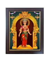 Hitech Sales Devi Kanyakumari Photo Frame for Pooja Room, Temple Decor, Home Decoration and Gift (Wall and Tabletop, Rectangular, Polystyrene Frame, Printed Photo, 24 x 29 cm, Black)