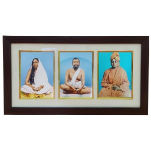 Hitech Swami Vivekananda & Ramakrishna Paramahansa & Sarada maa photo frame || Three pictures in one Frame || Laminated photo frame for wall, living room, gifts Hitech Swami Vivekananda & Ramakrishna Paramahansa & Sarada maa photo frame || Three pictures in one Frame || Laminated photo frame for wall, living room, gifts