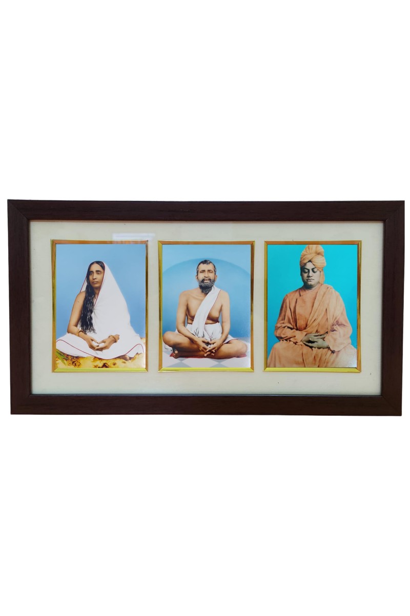 Hitech Swami Vivekananda & Ramakrishna Paramahansa & Sarada maa photo frame || Three pictures in one Frame || Laminated photo frame for wall, living room, gifts