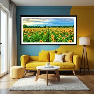 Nature Landscape Floating Frame Scenery Digital Print - (I5803) - 18x36 inch Modern Nature Wall Art for Living Room, Bedroom, Office, Hotels, Drawing Room