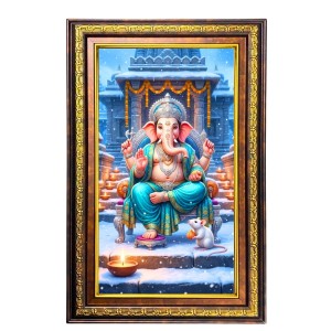 Lord Ganesha Digital Golden Balck Color Photo Frame | Hindu Religious Wall Decor | 16x22 Inches - Inspirational Wall Art For Office, Home Decor - Ideal Spiritual Gift (F16809) Lord Ganesha Digital Golden Balck Color Photo Frame | Hindu Religious Wall Decor | 16x22 Inches - Inspirational Wall Art For Office, Home Decor - Ideal Spiritual Gift (F16809)