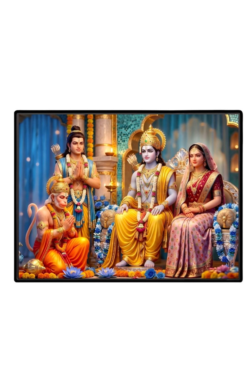 Lord RamSiya Laminated Photo - 7x9 Inches, Divine Blessings For Home & Office And Temple Decoration (F16093)