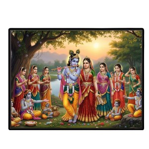 Lord RadhaKrishna Laminated Photo - 9x11 Inches, Divine Blessings For Home & Office And Temple Decoration (F16100) Lord RadhaKrishna Laminated Photo - 9x11 Inches, Divine Blessings For Home & Office And Temple Decoration (F16100)