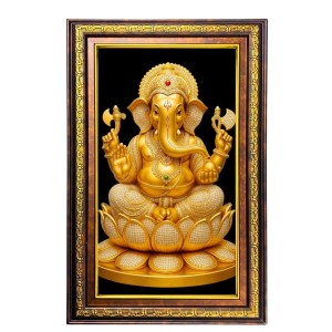 Lord Ganesha Digital Golden Balck Color Photo Frame | Hindu Religious Wall Decor | 16x22 Inches - Inspirational Wall Art For Office, Home Decor - Ideal Spiritual Gift (F16660) Lord Ganesha Digital Golden Balck Color Photo Frame | Hindu Religious Wall Decor | 16x22 Inches - Inspirational Wall Art For Office, Home Decor - Ideal Spiritual Gift (F16660)